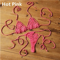 13 Color Handmade Crochet Micro Bikini G Thong String Beach Micro Swimwear Sexy Lingerie Sets Sunbathing Bikini