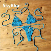 13 Color Handmade Crochet Micro Bikini G Thong String Beach Micro Swimwear Sexy Lingerie Sets Sunbathing Bikini