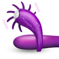 Rotation Oral Vibrator Ring Tongue Licking Penis Cock Vibrator G-spot Massage Ring Vagina Clitoris Stimulate for Men