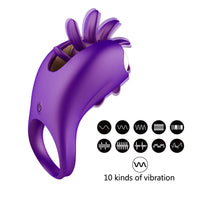 Rotation Oral Vibrator Ring Tongue Licking Penis Cock Vibrator G-spot Massage Ring Vagina Clitoris Stimulate for Men